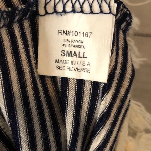 Anthropologie Pebble & Stone Striped Pom Pom Trim Boho Tank Sz S - Picture 6 of 7